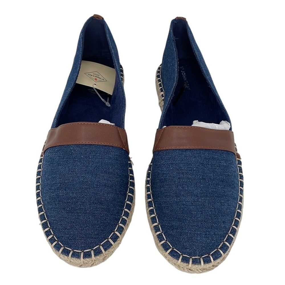 St. John’s Bay Loafers Shoes Flats Espadrille NWT Blue Brown Size 11 Medium NWT
